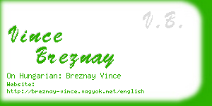 vince breznay business card